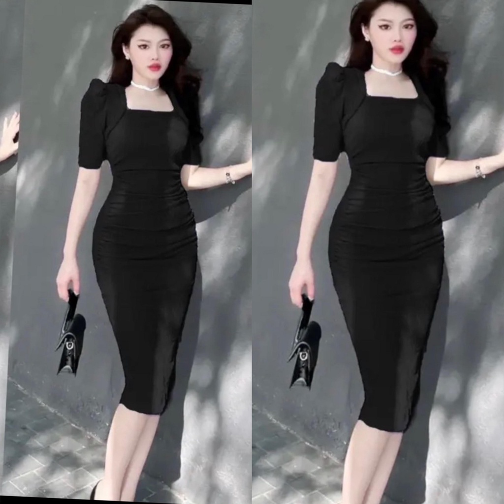 Váy  Dự Tiệc Vải Thun Xốp Nhật Bigsize 50-100kg Nữ Dress