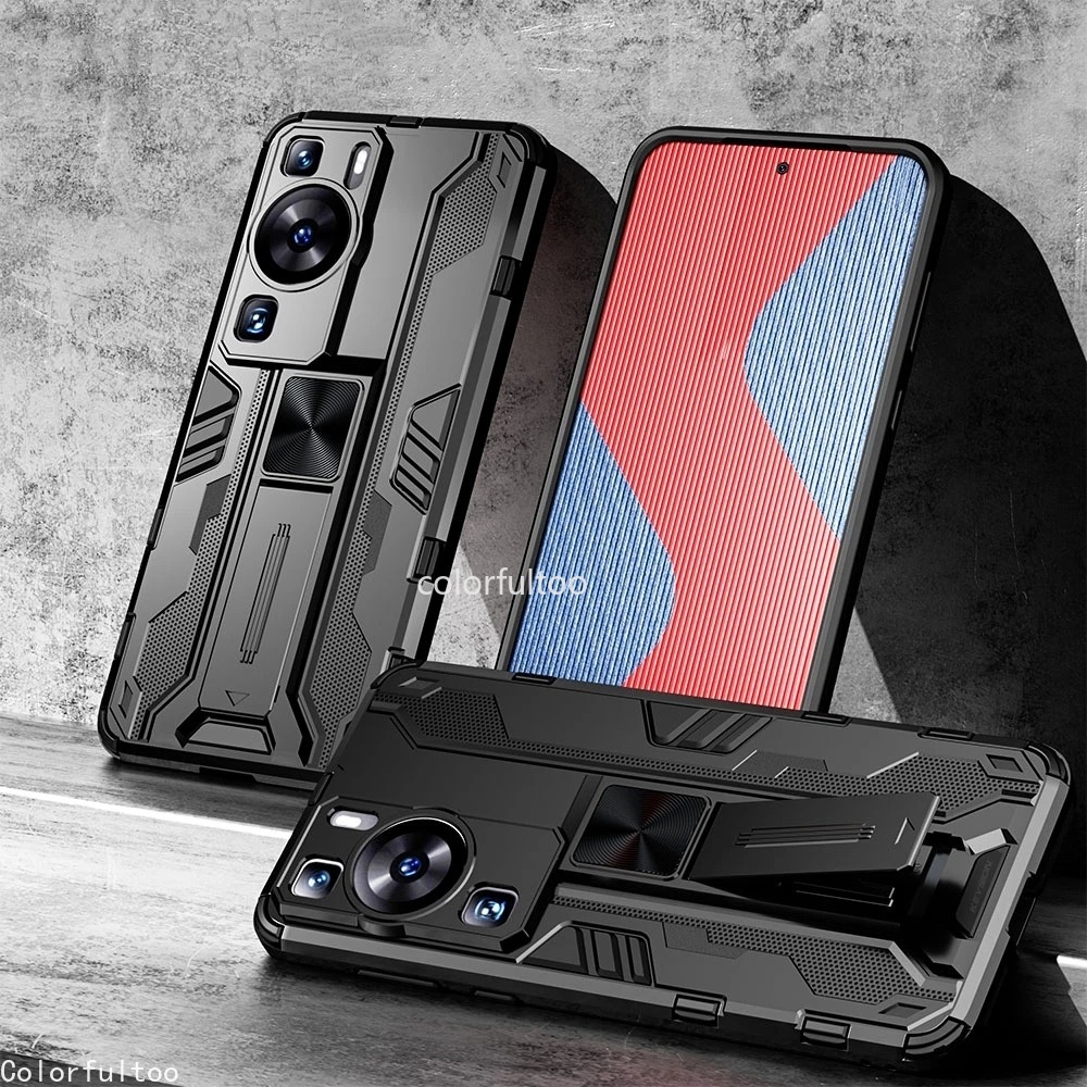 Ốp Điện Thoại Cứng Kiểu Giáp Chống Sốc Kèm Giá Đỡ Từ Tính Cho huawei p60 p50 p40 p30 pro p 60 p60pro