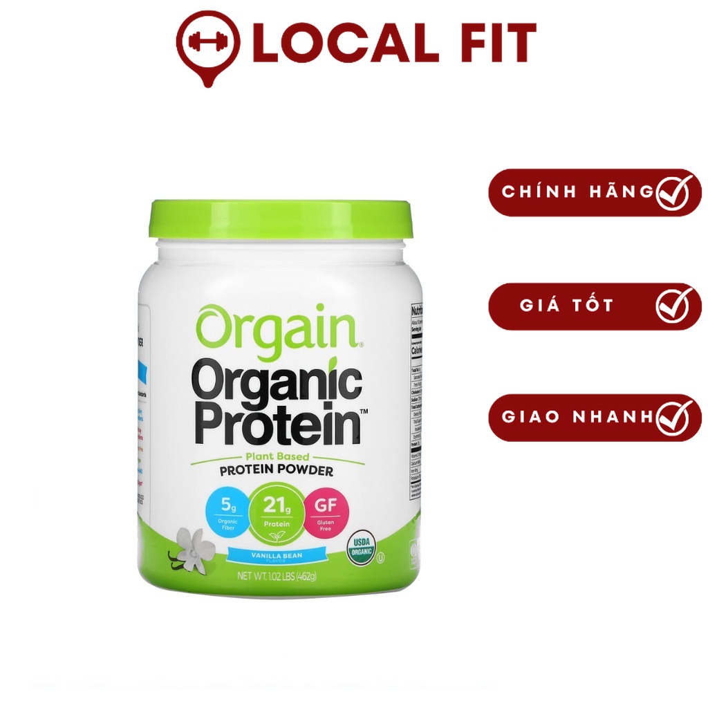 [Mua 1 tặng 1 ] [Chính hãng] Organic Protein 1,02 lb - Thực vật hữu cơ Orgain Organic Protein nhập khẩu Mỹ
