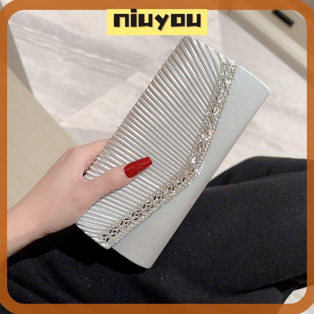 Ví Cầm Tay Dự Tiệc Đính Kim Sa Lấp Lánh Thời Trang Cho Nữ