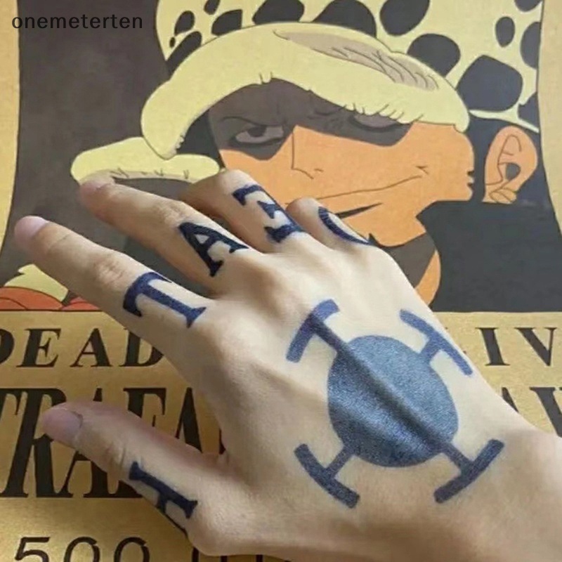 Rten Hình Xăm Dán Ngón Tay Giả Hình anime one piece luffy lasg law ace Tiếng Anh d e t h Hoa Cho Người Lớn n