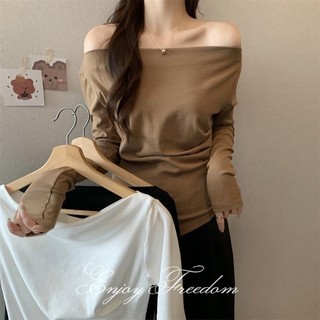 Áo thun cánh dơi dài tay màu trơn phong cách hàn quốc cho nữ