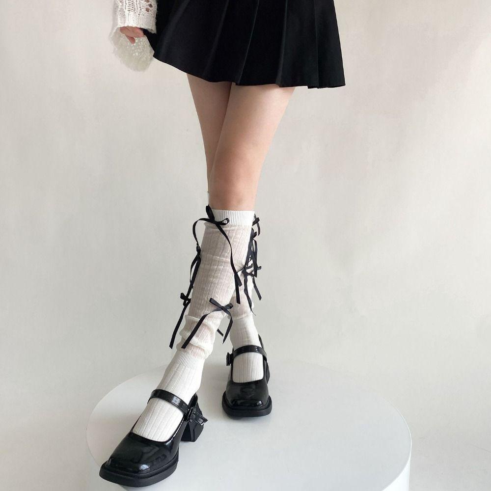 Yveta Vớ Dài Qua Gối Gắn Nơ Phong Cách lolita Ngọt Ngào Cho Nữ jk