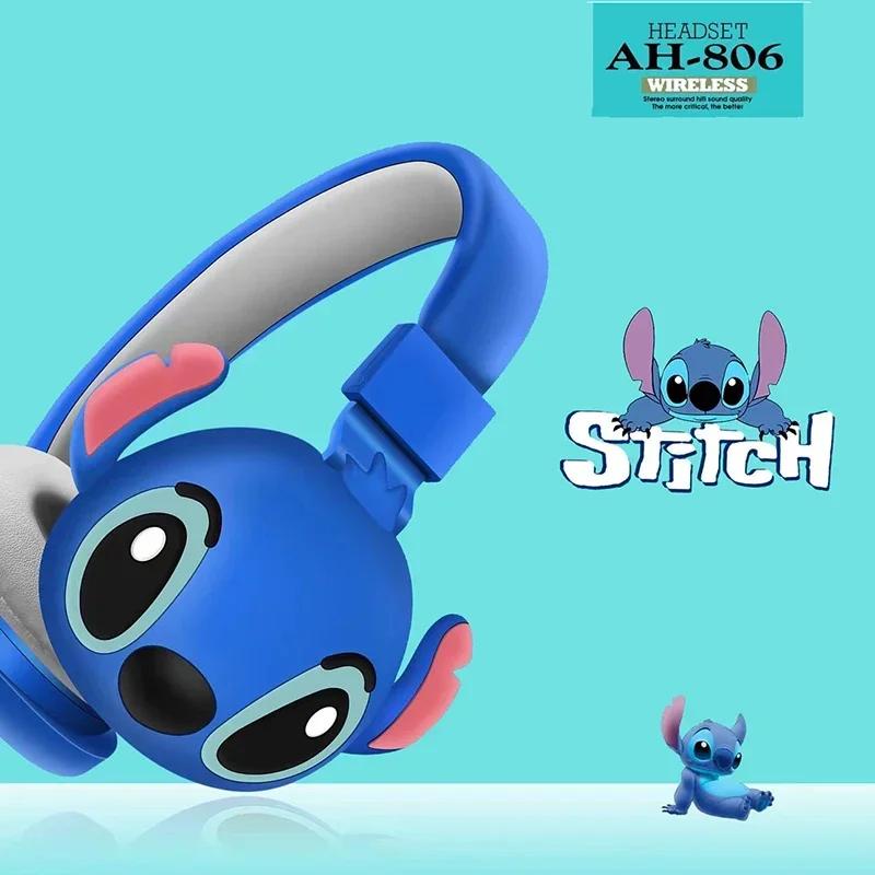 Disney Tai Nghe bluetooth ah-806 hifi Không Dây Âm Thanh Nổi hifi Có mic Hình stitch Cho Trẻ Em