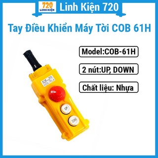 Tay điều khiển máy tời cob 61h 2 nút - có nút dừng khẩn cấp
