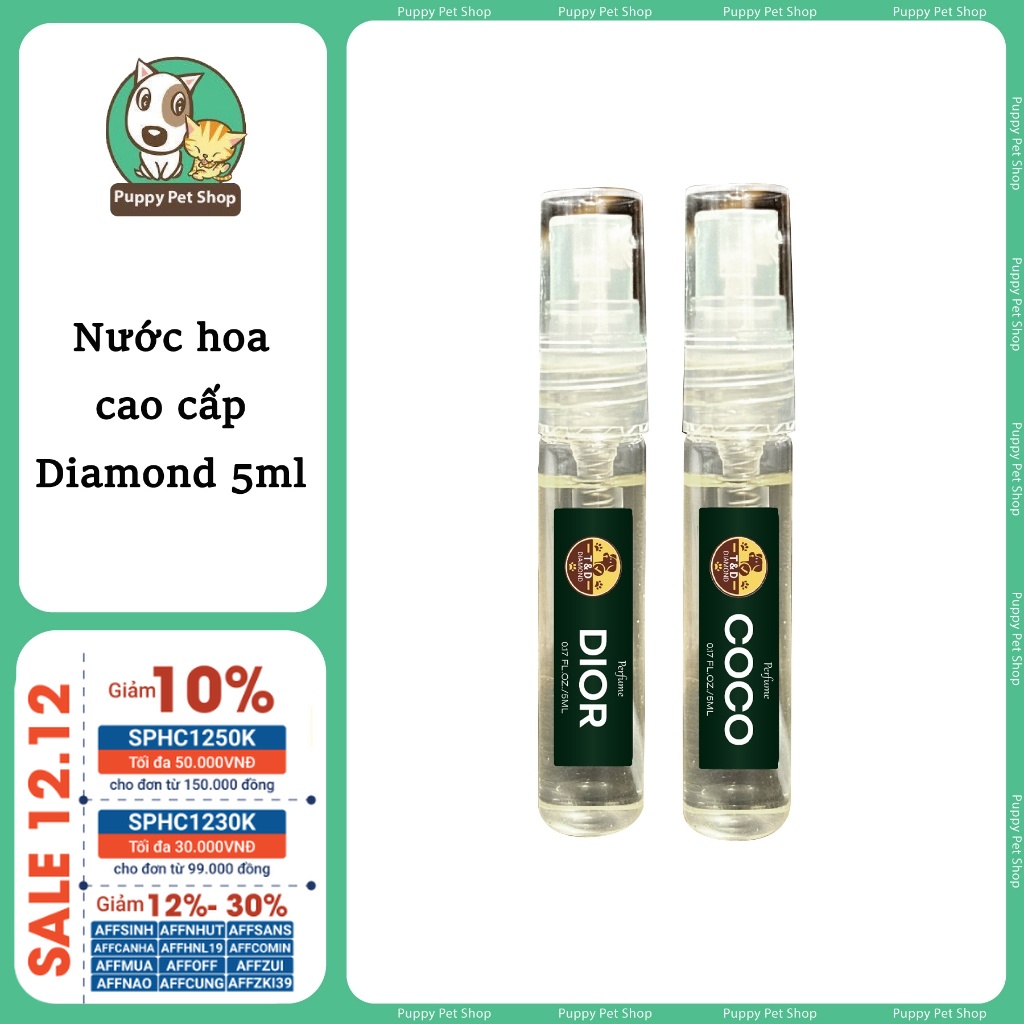 Nước hoa Diamond cao cấp cho thú cưng, lưu hương lâu lên đến 12h