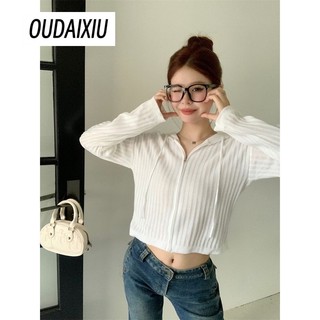 OUDAIXIU Áo Len áo khoác cardigan Fashion Đơn giản Cute Xu hướng WMY23A0AAO 45Z231106