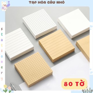 Tập giấy note ghi chú basic kẻ caro, kẻ ngang, trơn 80 tờ