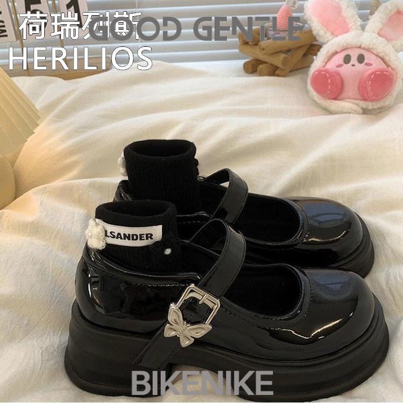 BIKENIKE Giày búp bê giày nữ 2023 NEW Mùa hè Vintage England phong cách thiết lập Mary Jane đơn giày23073105