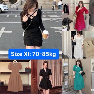 Xả Kho Bigsize 70-85Kg Thời Trang Bigsize Váy Dự Tiệc Vải Cotton Lạnh Top Nữ Dress Women