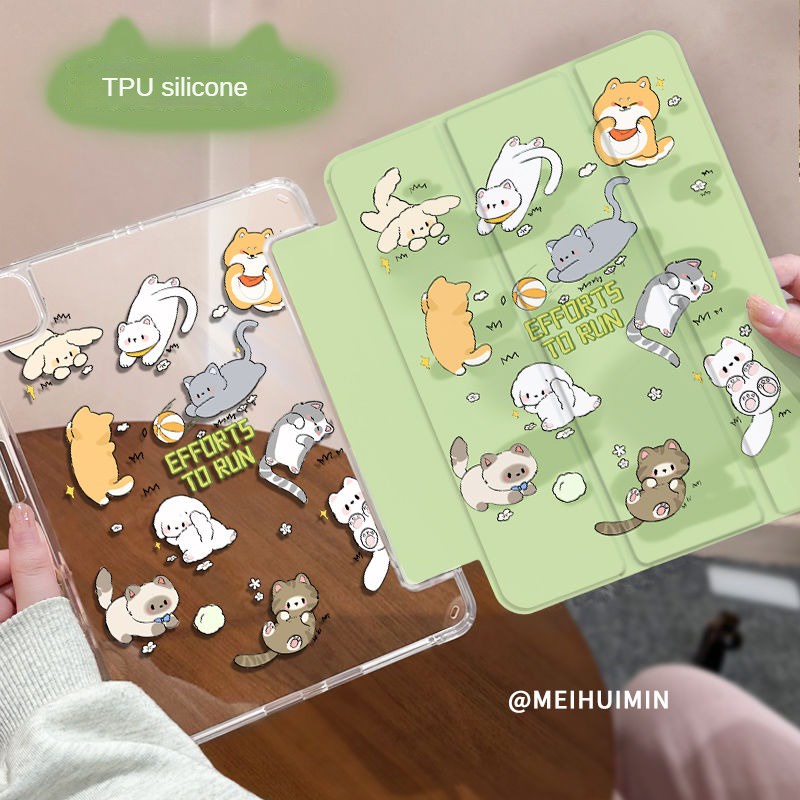 Bao Da Máy Tính Bảng Silicon Dẻo Gập Ba Có Ngăn Đựng Bút ipad 2021 pro 11 ipad air4 air5 gen 10 5th 6th air1 air2 air3tpu mini 4 5 Ốp