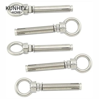 KUNHEV Bộ 5 Vòng Móc Bằng Thép Không Gỉ Mạ Bạc Gắn Trần Nhà M6x70mm