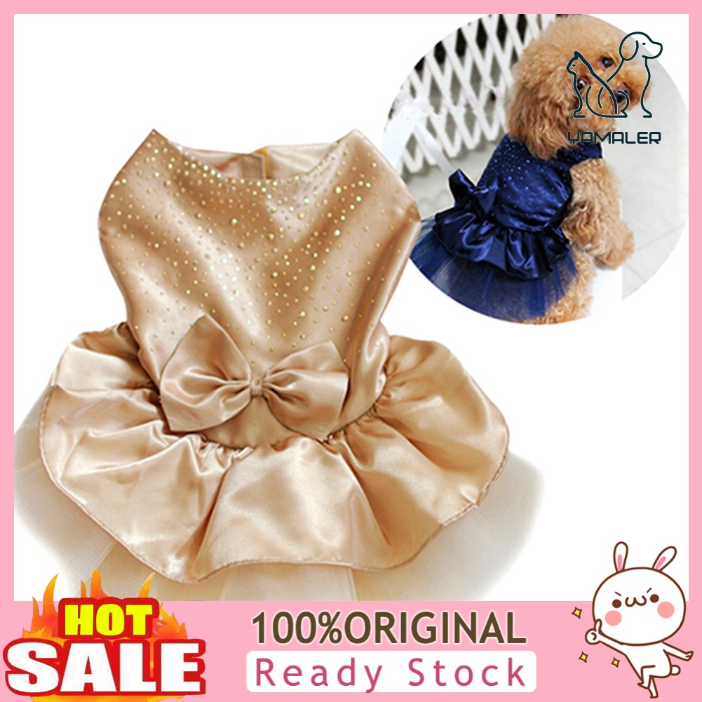 Đầm Tutu Công Chúa Thắt Nơ Đính Kim Sa Lấp Lánh Cho Thú Cưng