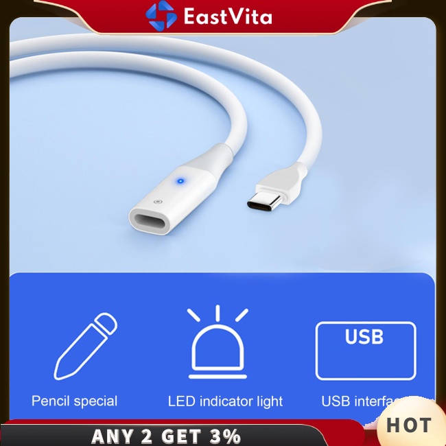 Dây Cáp Sạc Mở Rộng Eastvia Có Đèn Chỉ Báo Cho Ipencil