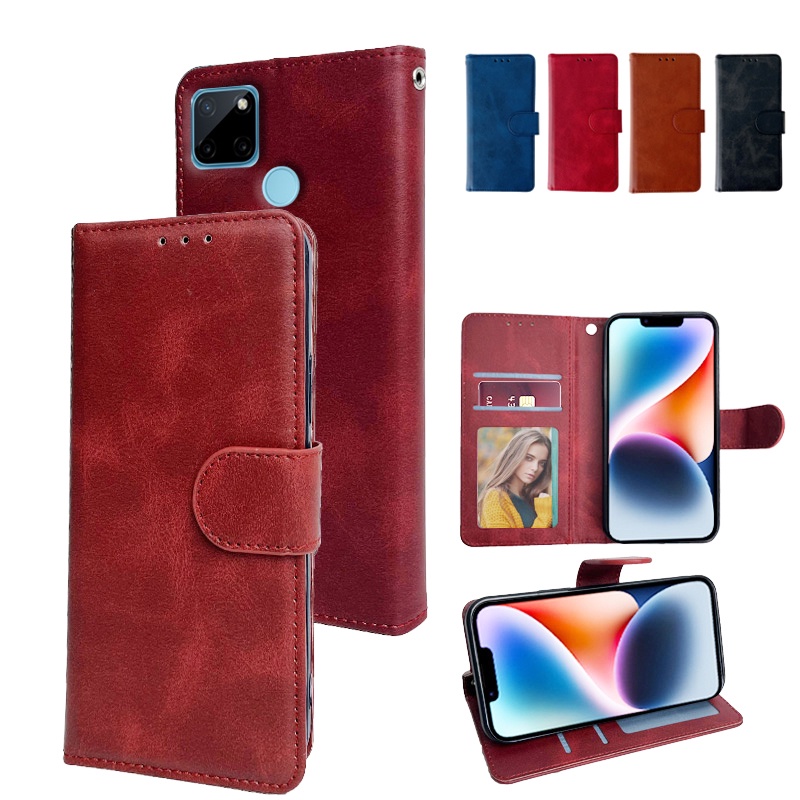 ốp lưng Bao Da Lật Cho Realme C25Y C21Y RMX3269 RMX3261 RMX3263 Ví Di Động Sang Trọng Dự Phòng Khe Cắm Thẻ điện thoại