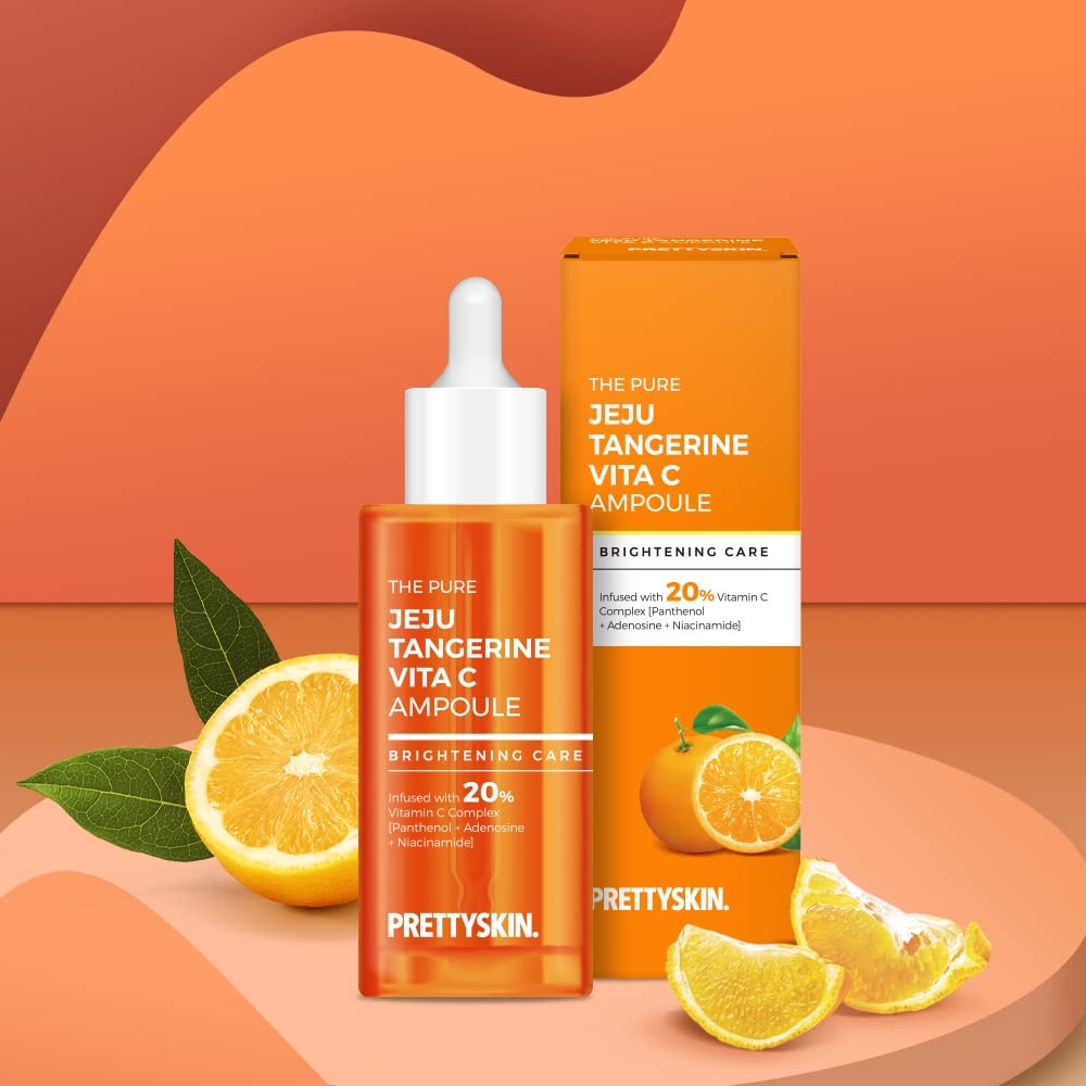 Serum Tinh Chất Prettyskin The Pure Jeju Tangerine Vita C Ampoule Dưỡng Ẩm & Làm Trắng Da 52ml