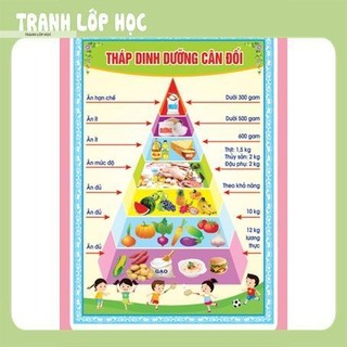 Tranh mầm non - tháp dinh dưỡng cân đối - bep006