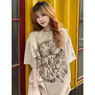 Áo thun vintage cho nam, dáng rộng, phong cách Hàn Quốc mới, áo đôi