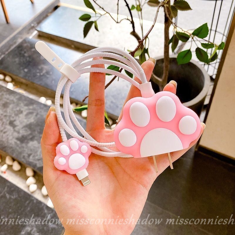 Vỏ Bọc Bảo Vệ Hộp Sạc Tai Nghe apple 18w / 20w Chống Gãy Hình Gấu / Dâu Tây Dễ Thương