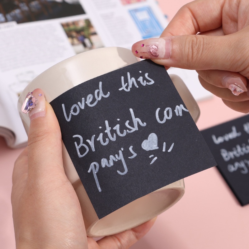 Giấy Ghi Chú Dạng Xé Có Đèn Led Màu Đen Tiện Dụng Cho Học Sinh / Văn Phòng