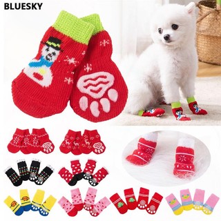 1 đôi vớ giáng sinh bằng cotton mềm chống trượt cho thú cưng size s m l
