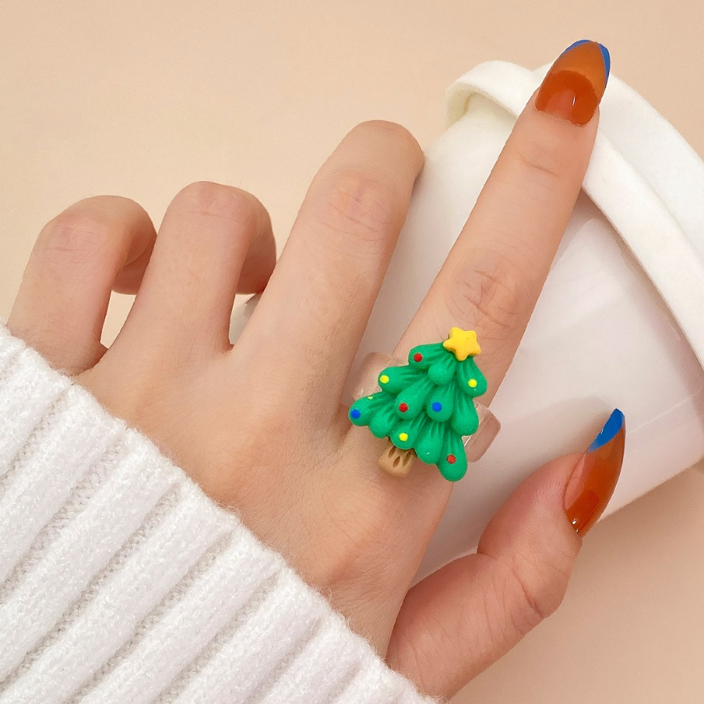 Hàng Có Sẵn Nhẫn resin Hình Ông Già Noel Hoạt Hình Dễ Thương Thời Trang Làm Quà Giáng Sinh Cho Cặp Đôi Có Sẵn