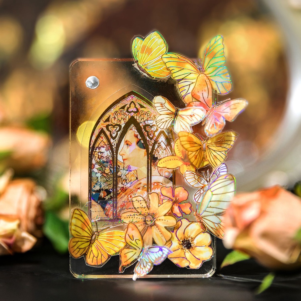 Bộ 3 Miếng Dán Hình Bướm Chống Thấm Nước Dùng Trang Trí Sổ Tay diy