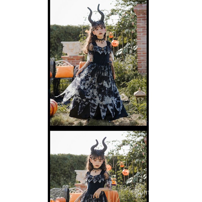 Bộ Đồ Hóa Trang Nữ Hoàng Ma Cà Rồng Cho Bé Gái Dịp halloween