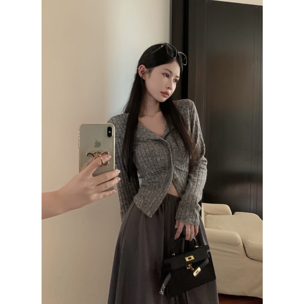 Lisynn Áo cardigan Dệt Kim Tay Dài Thời Trang Mùa Thu Ngọt Ngào Cho Nữ