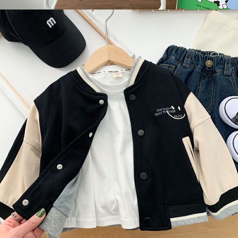 Áo Khoác Bóng Chày Phong Cách Hàn Quốc Thời Trang Xuân Thu Mới Cho Bé Trai