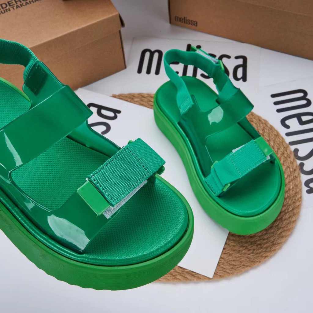 Giày Sandal jelly melissa Phong Cách roman Đi Biển Cho Nữ