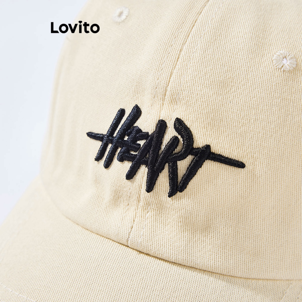 Mũ lưỡi trai bóng chày Lovito thêu chữ cái thường ngày cho nữ L63AD262