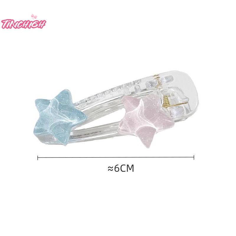 Kẹp Tóc mini Chống Trượt Trong Suốt In Hoạt Hình Dễ Thương Cho Bé Gái