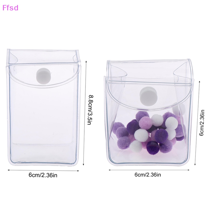 1 Bộ Túi Đựng Tiền Xu / Tai Nghe / Móc Khóa mini Trong Suốt Hình Búp Bê anime Kèm Quả Bông