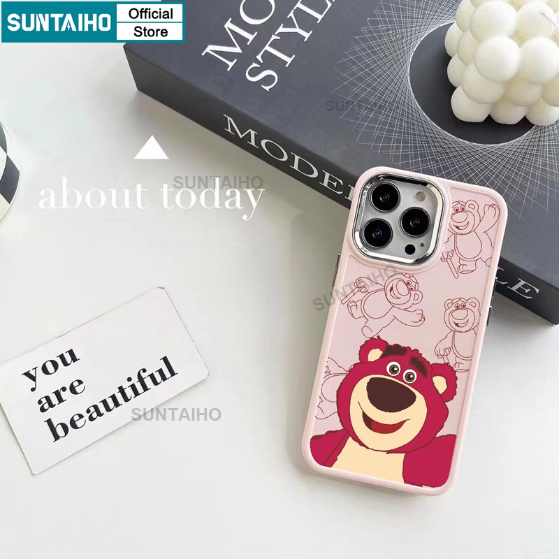 Suntaiho Ốp Điện Thoại Silicon Mềm Chống Sốc In Hình Gấu Dâu Tây Cho iphone 14 pro 11 promax 12 13 xs max 7 plus 8 plus