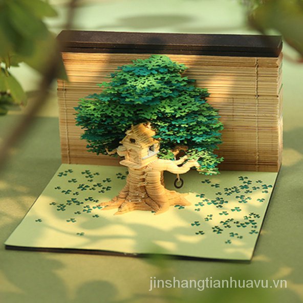 Giấy note Ghi Chú Họa Tiết Ngôi Nhà Cây 3d Sáng Tạo