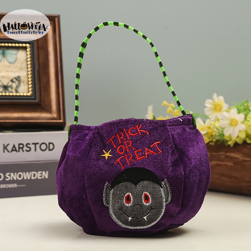 Túi Đựng Kẹo halloween 2023 Hình Bí Ngô / Mèo Đen / Phù Thủy Cho Bé