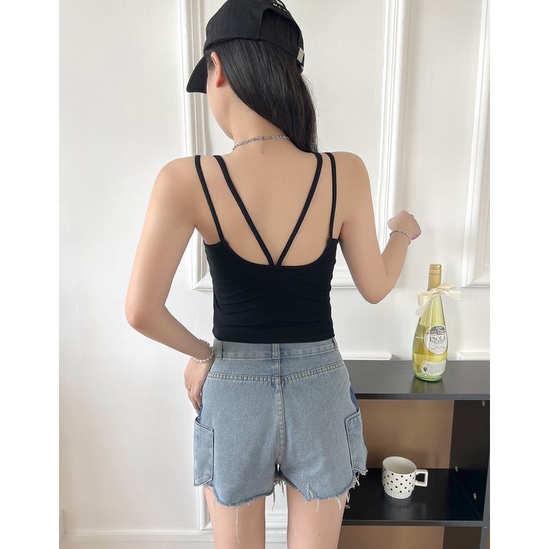 Áo Ống Có Mút Nâng Ngực Dây Đan Chéo Sau Lưng Thời Trang Quyến Rũ Cho Nữ
