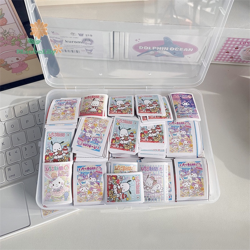 Set 100 Tấm poster Dán Tường Trang Trí Hình Nhân Vật Hoạt Hình hello kitty kuromi my melody Pompom Pompurin Poacco