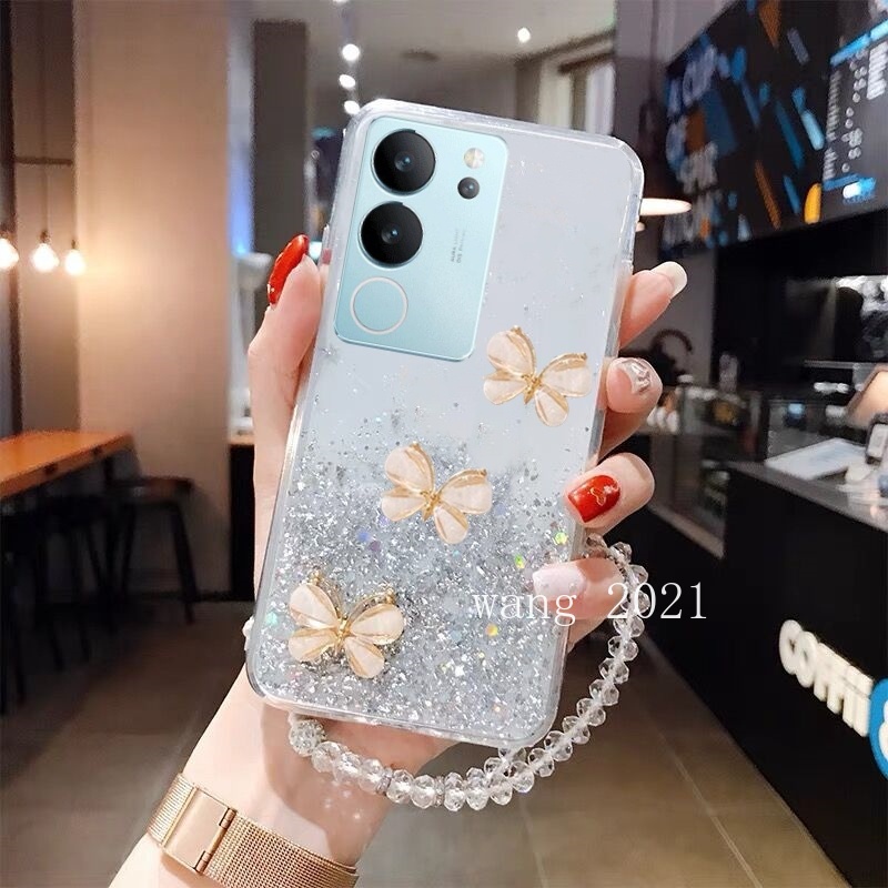 Ốp Điện Thoại Dẻo Đính Hình Bướm Ba Chiều Cho vivo v29 5g vivo v29e v29 pro y27 y78 y36 5g 4g 2023 vivov29 5g