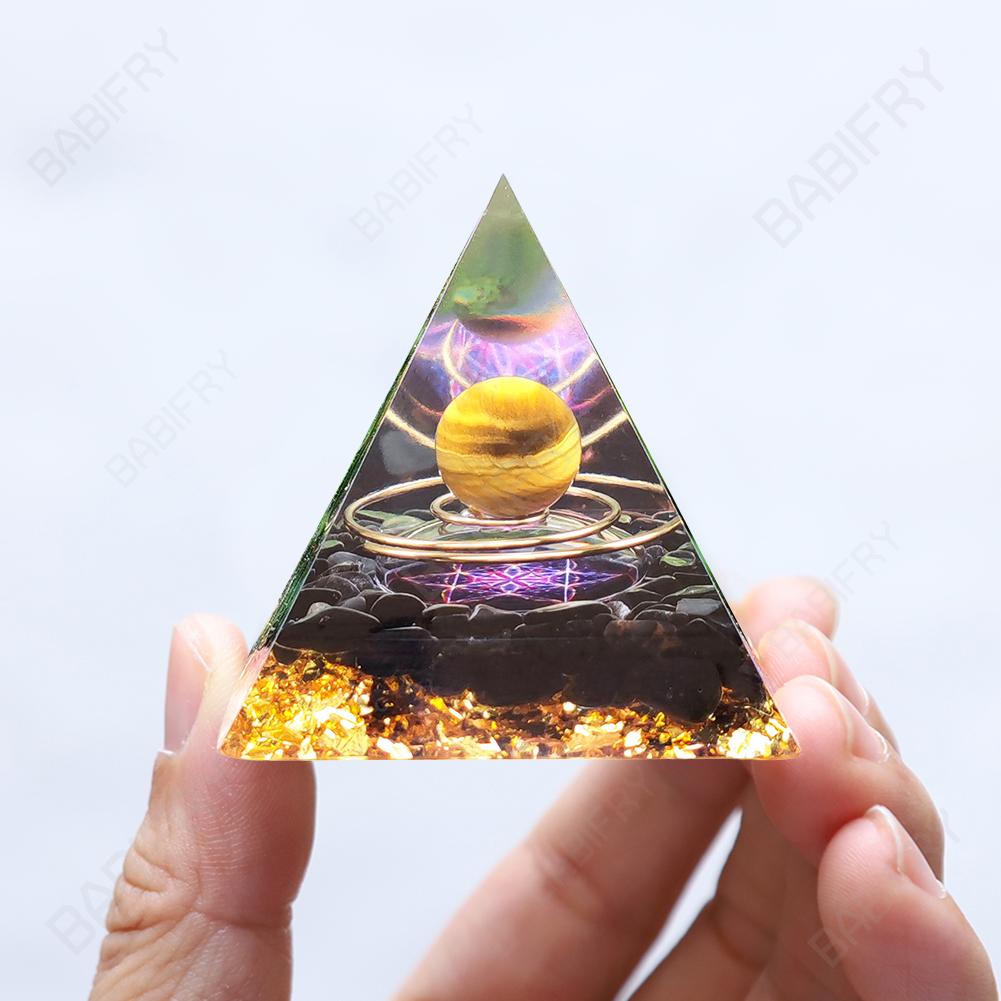 Đồ Chơi Trí Tuệ Biến Dạng Kim Tự Tháp orgonite amethyst peridot Pha Lê
