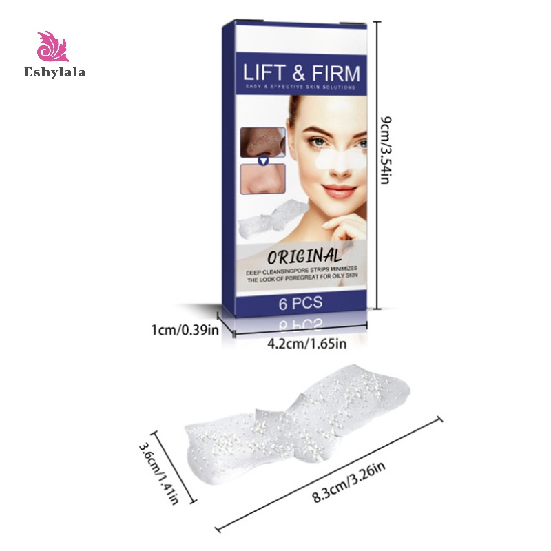 Bộ 6 Mặt Nạ Lột Mụn Đầu Đen Mũi Làm Sạch Sâu Se Khít Lỗ Chân Lông Chăm Sóc Da Hiệu eshylala Dành Cho Nam Và Nữ