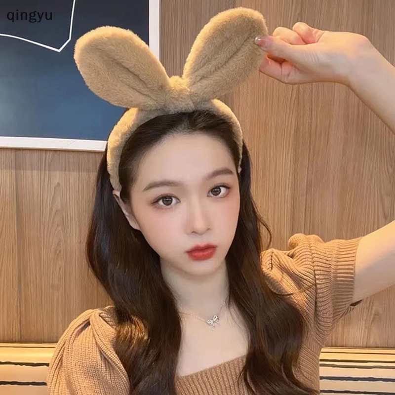 Mới Băng Đô Tai Thỏ Màu Trơn Bằng Lông Nhung Dễ Thương Xinh Xắn