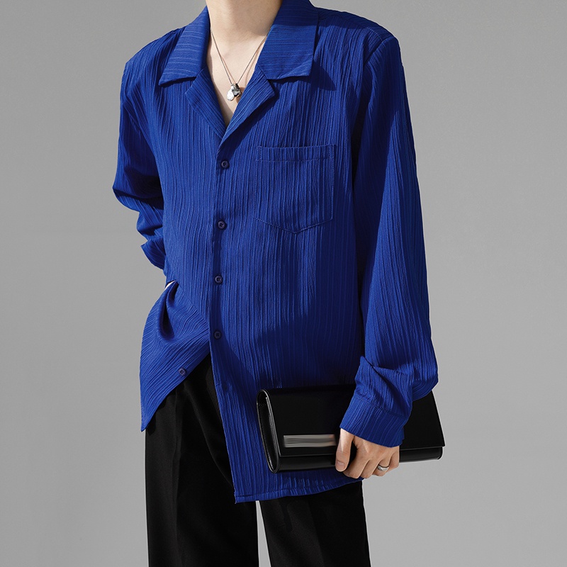 INCERUN Áo Sơ Mi Tay Dài Dáng Rộng Thời Trang Cá Tính Cho Nam