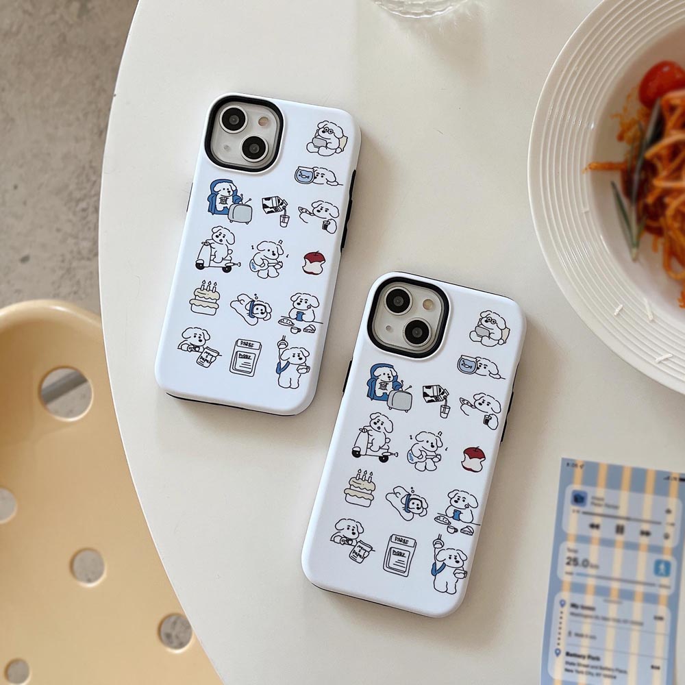 Vỏ Bao Da Điện Thoại Cứng In Hình Chú Cún Cho iphone 11 12 12pro 12promax 13 13pro 13promax 14 14pro 14promax Ốp