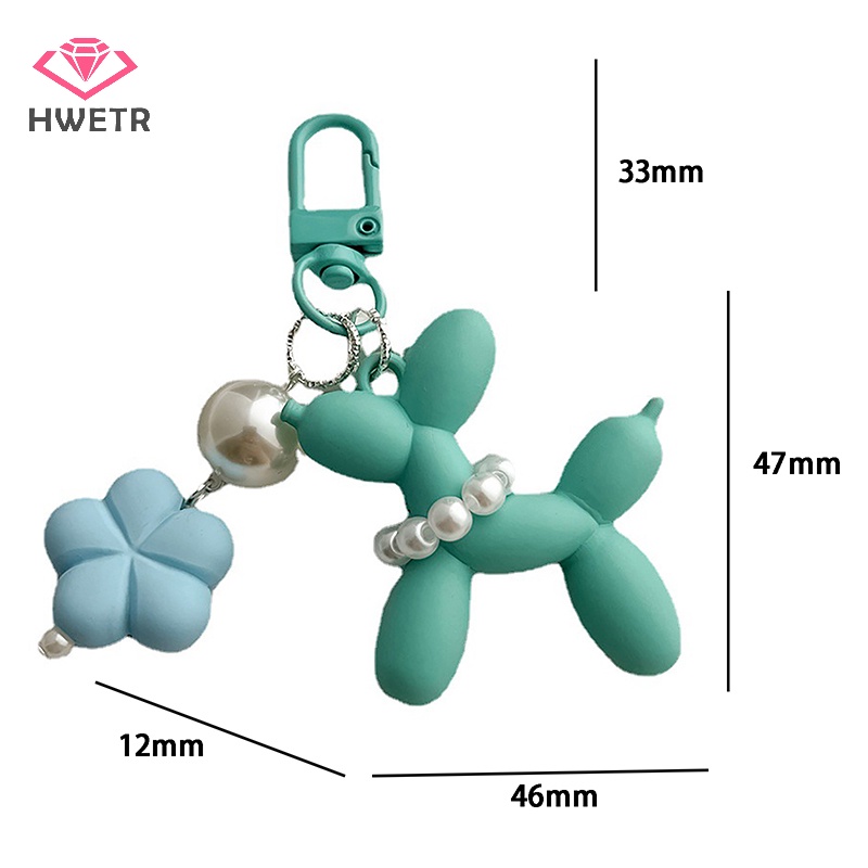 Móc Khóa Hình Chú Chó Bằng Cao Su Mềm Phối Ngọc Trai Dễ Thương Mới