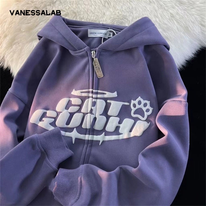 VanessaLab Áo Khoác hoodie áo khoác nữ zip hoodie comfortable Thời trang Thông thường Thanh lịch A28J12L37Z230913