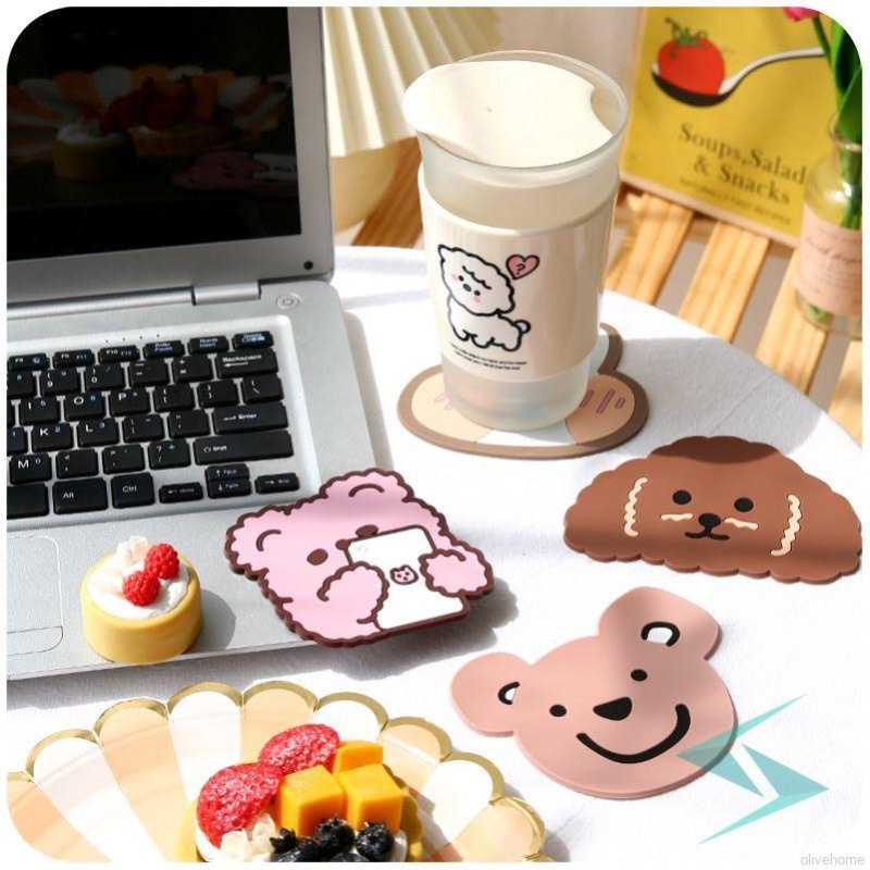 Đế Lót Ly Chống Nước Chống Trượt Cách Nhiệt Thiết Kế Hoạt Hình Dễ Thương Phù Hợp Cho Bàn Ăn jp5