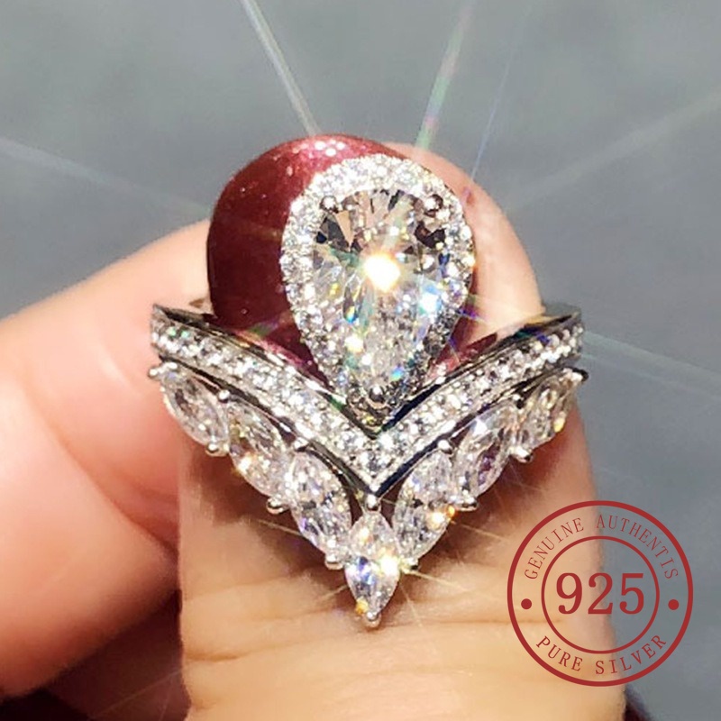 Mới Nhẫn Mạ Bạch Kim Mạ Vàng 18k Hình Vương Miện