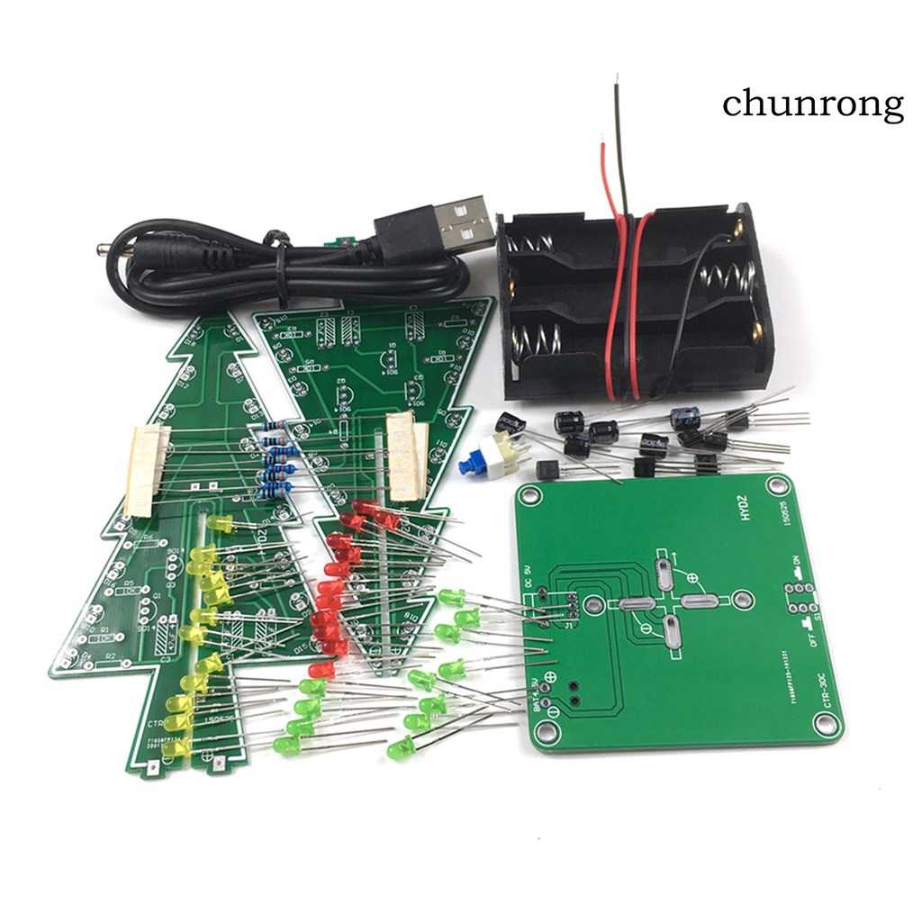 Chunrong 1 Bộ Cây Thông Giáng Sinh Tự Lắp Ráp Bằng Gỗ Hàn Điện Tử 3d Nhiều Màu Sắc Vui Nhộn Đẹp Mắt Thích Hợp Làm Quà Tặng